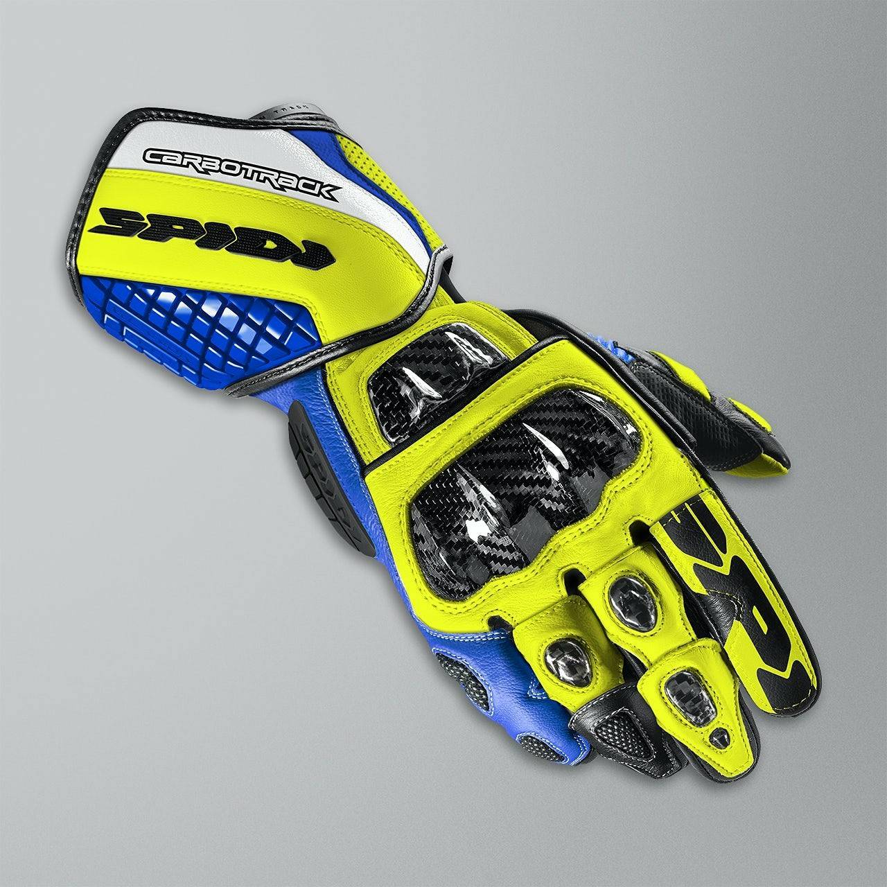 volkswagen Spidi Carbo Track EvoBlue/Yellow Guanti moto