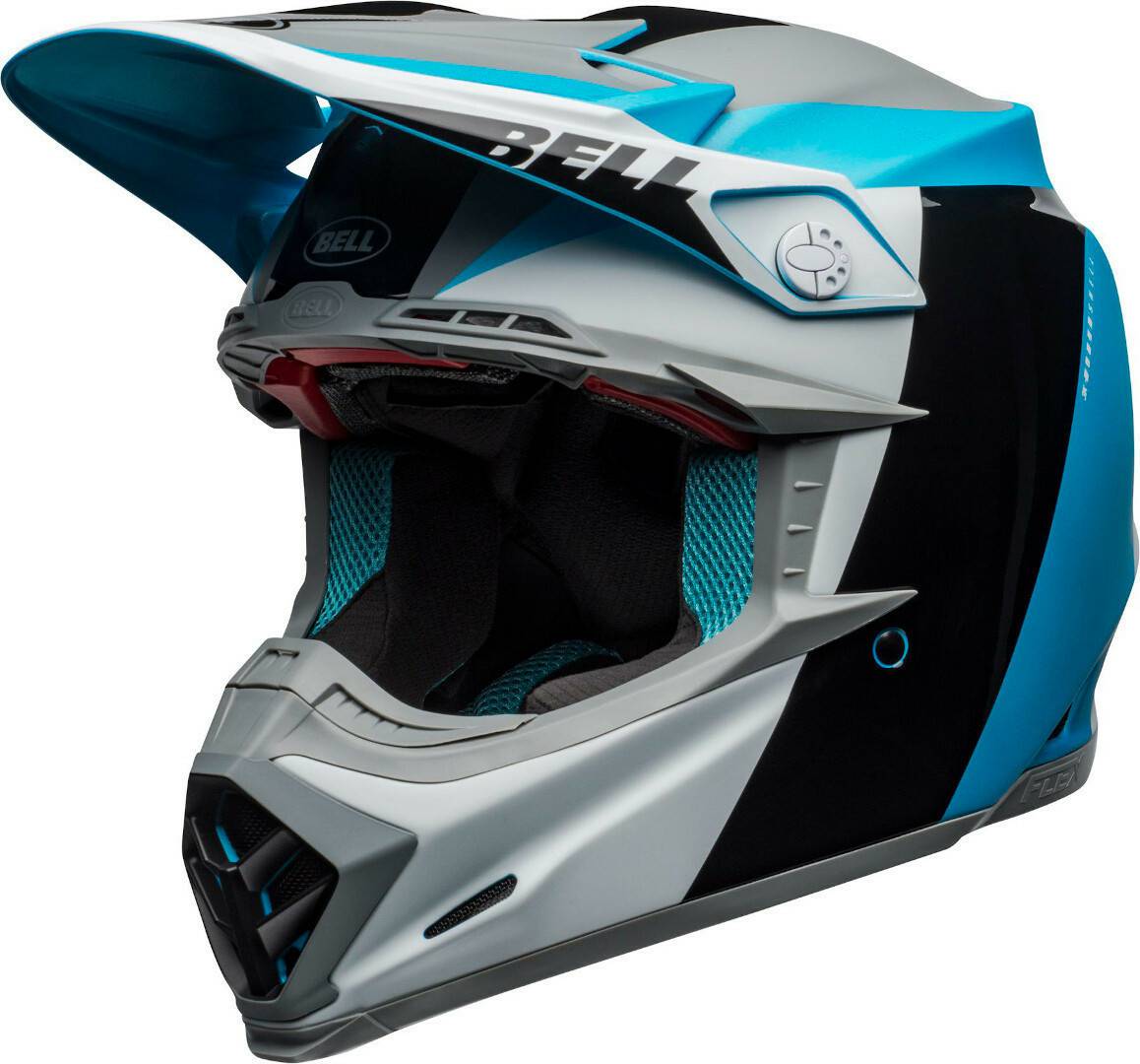 volkswagen Bell Moto-9Flex Division Matt White/Black/Blue Bell Moto-9